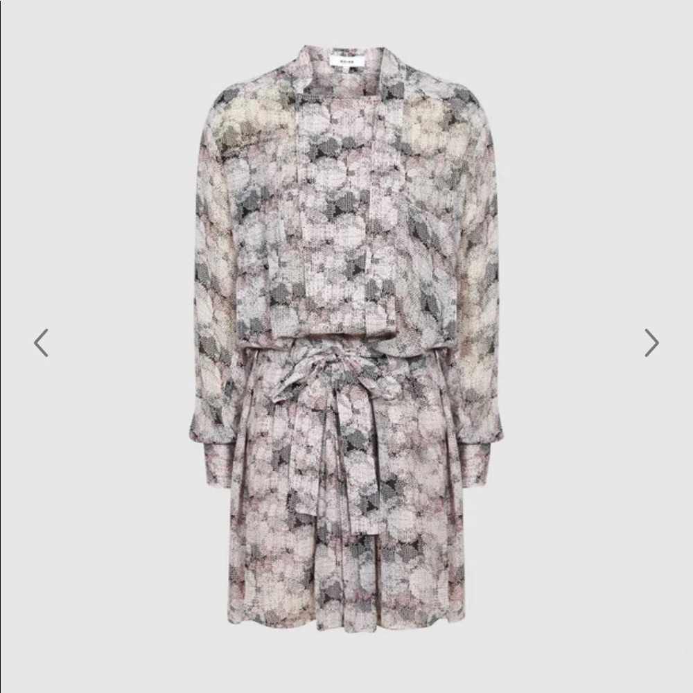 Reiss Alice Dress in size US2 in Pink Grey Print